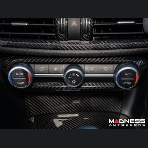 Alfa Romeo Giulia Air Conditioning Dash Bezel - Carbon Fiber - Pre '20 - Feroce Carbon 